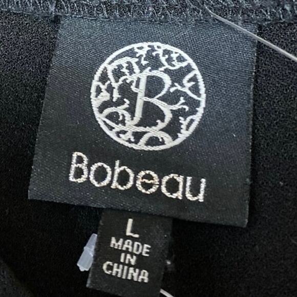 Bobeau Women's Black Straight Leg High Waist Zipper Trousers Dress Pants Size L - Picture 4 of 5